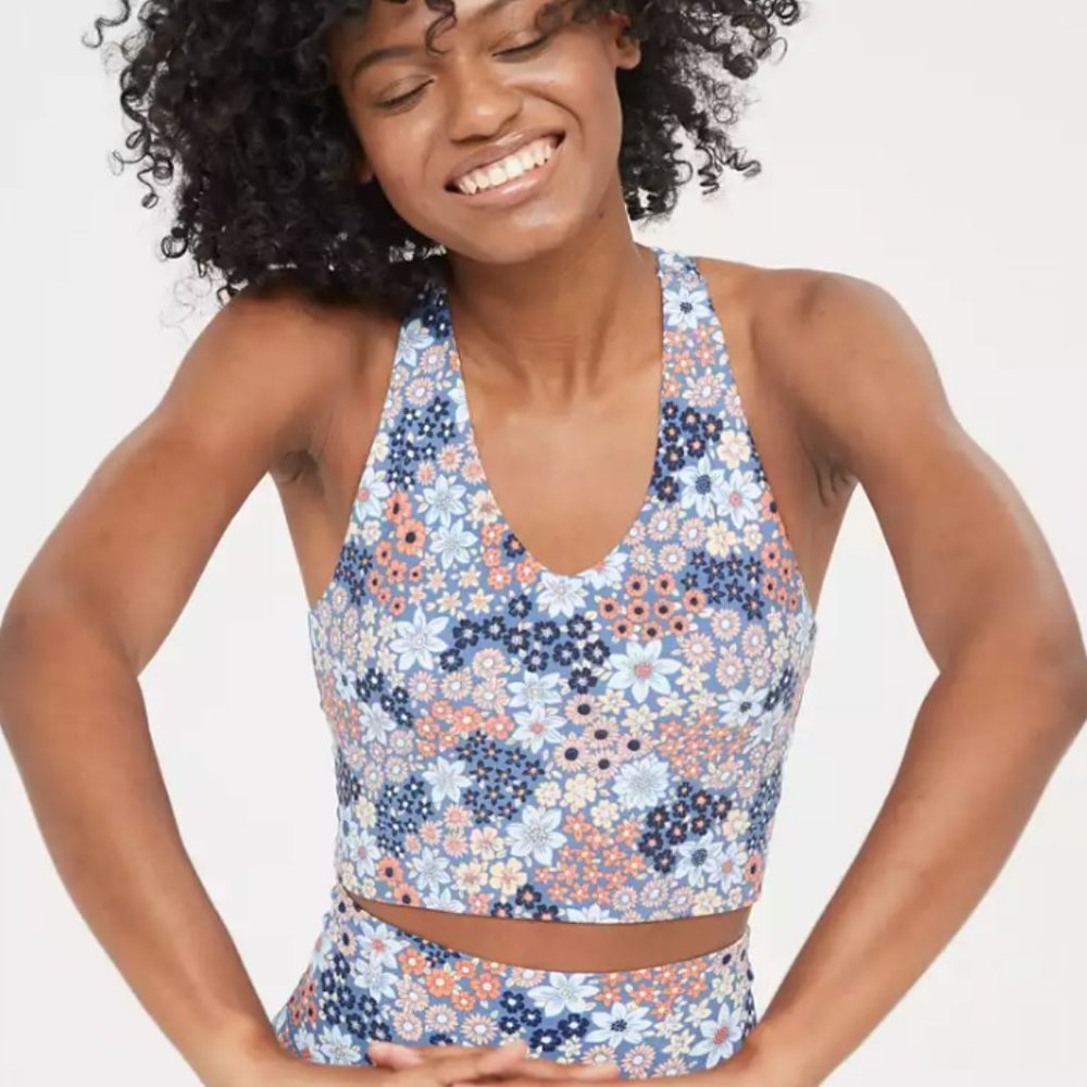 OFFLINE By Aerie Real Me Racerback Longline Sports Bra